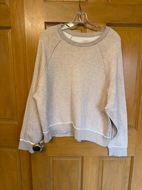 Pilcro Light Taupe Heather Crew Sweatshirt